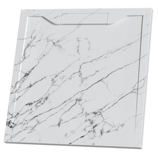 Душевой поддон квадратный RGW STE MW Белый мрамор 900x900 52341099-15 литьевой мрамор
