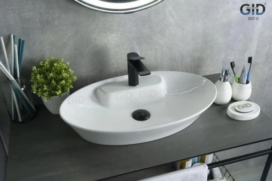 Раковина Gid N9398 61x37 на столешницу белая