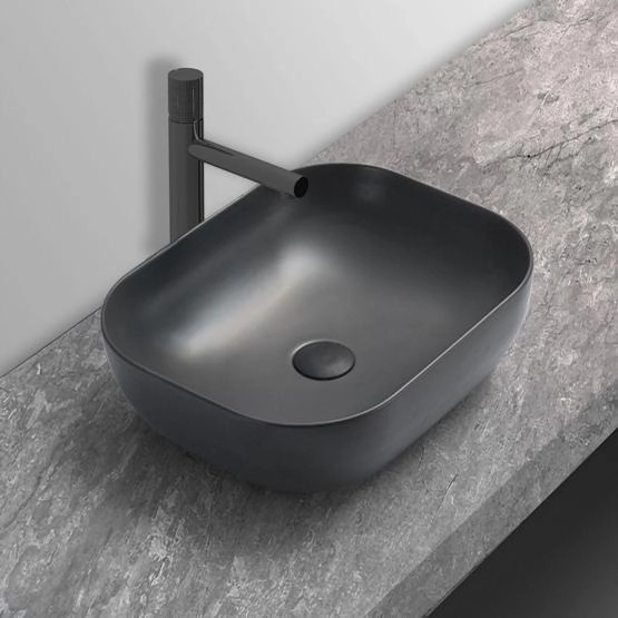 Раковина Vincea VBS-101MA, 505*405*140, накладная, цвет антрацит матовый фарфор