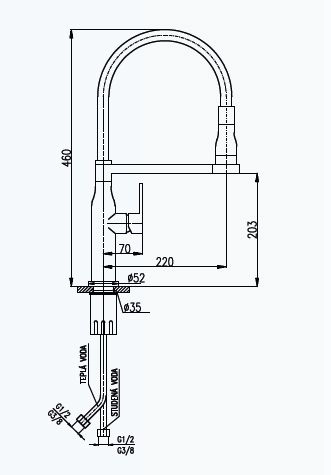 Смеситель Rav Slezak Zambezi ZA017.5 для кухни с поворотным изливом хром