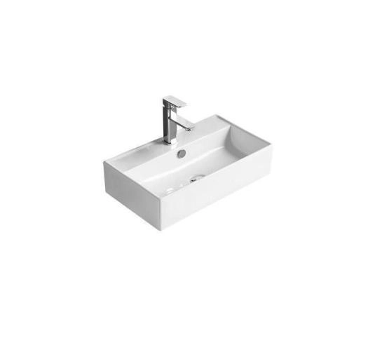 Раковина SantiLine SL-1098 55x32 на столешницу керамическая Белый