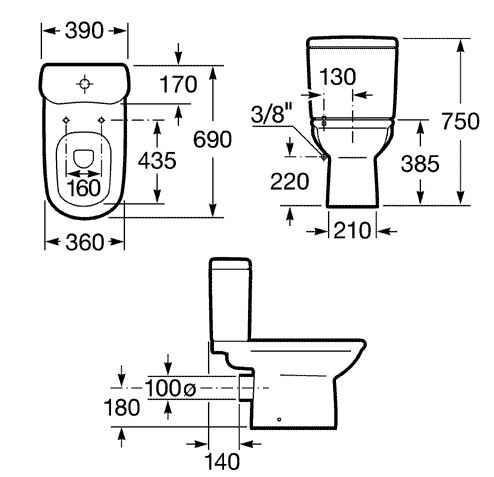 Унитаз (чаша) Roca Giralda напольный 342466000