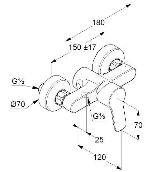 Смеситель для душа Kludi Pure&Easy 378410565