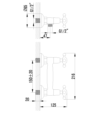 Смеситель Lemark Vintage LM2803B для душа