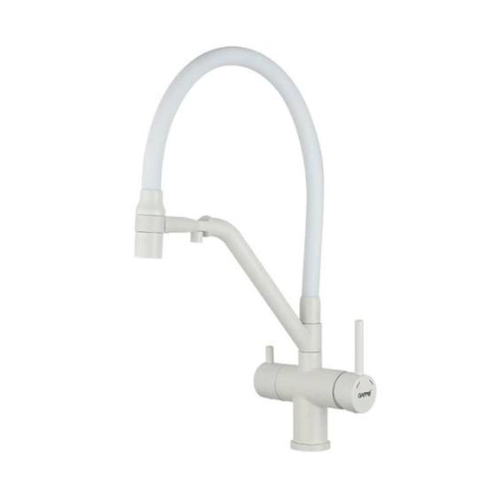 Смеситель Gappo G4398-88 для кухни с краном для фильтра белый