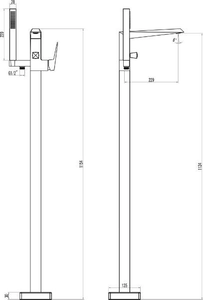Смеситель Ravak FM X070079 напольный для ванны