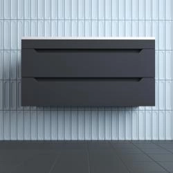 Тумба подвесная Style Line Остин под раковину Фортуна 100 2 ящ графит эмаль PLUS