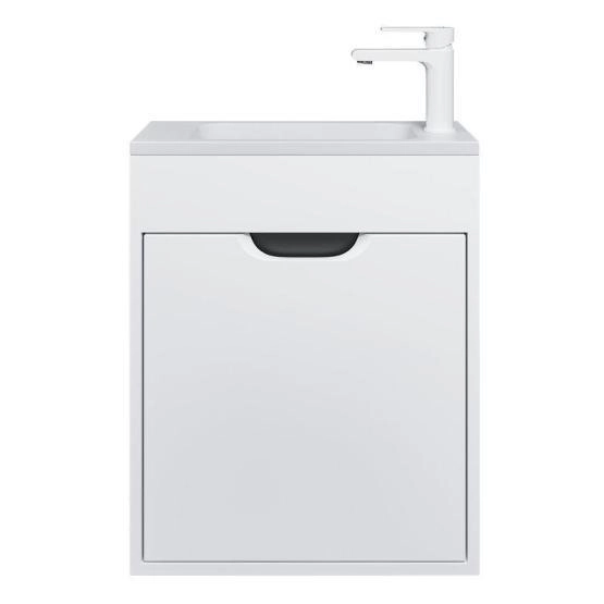 Тумба с раковиной для ванной Uperwood Modul 50 см, подвесная, матовая, белая/графит