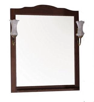 Зеркало ASB-Woodline Римини Nuovo-80 с полкой и светильниками Антикварный орех