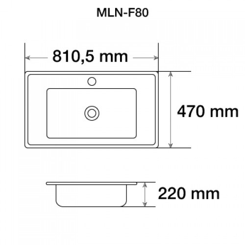 Раковина MELANA 800-F80 керамическая