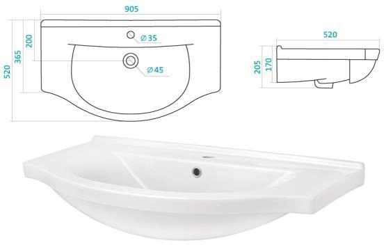 Раковина Santek Эльбрус 90 1WH110790