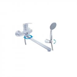 Смеситель Rav Slezak KONGO K053.5/2 для ванны, цвет Хром комбинированный , излив 30см, подвижный держатель