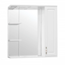 Зеркальный шкаф Style Line Elfante Олеандр-2 75/С с подсветкой, белый