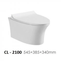Унитаз CeramaLux CL-2100 безободковый сиденье микролифт подвесной