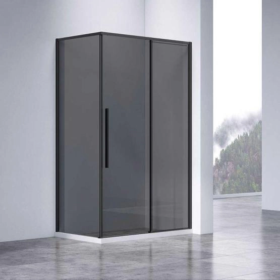 Душевой уголок Vincea Slim-N VSR-4SN8012CGB, 1200*800, черный, стекло тонированное