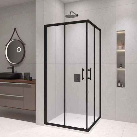 Душевой уголок RGW PA-31B Passage 80x80 Черный матовый прозрачное