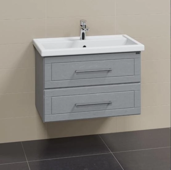 Тумба под раковину СаНта Венера 80 дуб серый, подвесная (ум. Фостер 80)