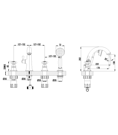 Смеситель встраиваемый Lemark Vintage LM2841B для ванны