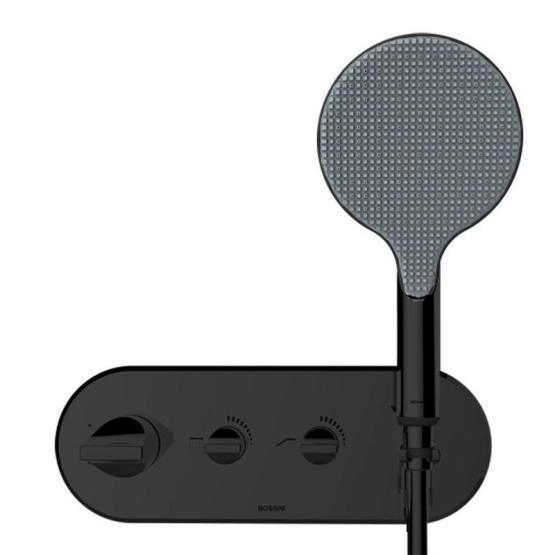 Смеситель для душа Bossini Apice Z00521.073 с термостатом, черный матовый
