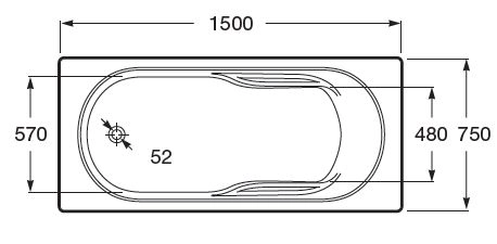 Ванна Roca Genova-N ZRU9302894 1500x750x450