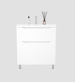 Тумба напольная Style Line Марелла 70 (2 ящ.) Люкс антискрейтч белый матовый, PLUS