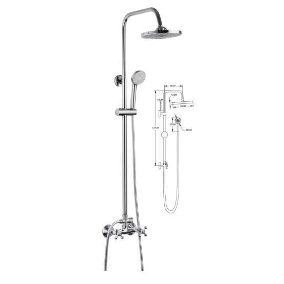 Душевая система Potato Р3561 для душа, хром