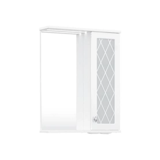 Зеркало-шкаф с LED подсветкой Volna Milena 55 правое белый глянец