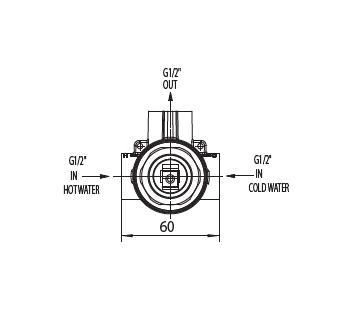 Cкрытая монтажная часть Bossini Z00007000 смесителя для душа, бронза