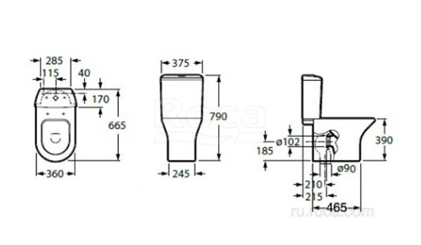 Унитаз (чаша) Roca Leon напольная 342649000