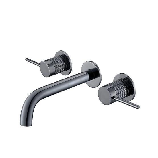 Смеситель Vincea Groove VBFW-4G1GM для раковины встраиваемый, вороненая сталь