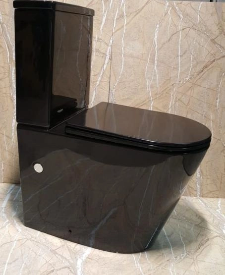 Унитаз Ceramalux NS-2178-18 безободковый RIMLESS Чёрный глянцевый