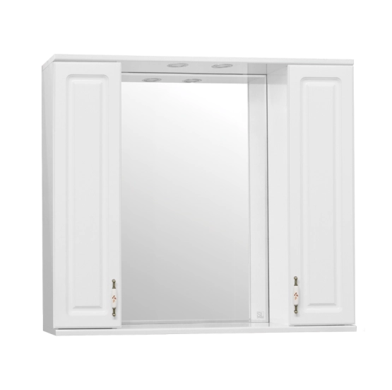 Зеркальный шкаф Style Line Elfante Олеандр-2 90/С с подсветкой, белый