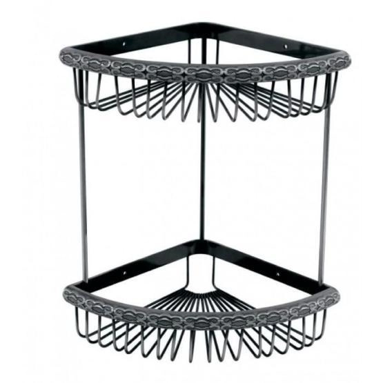 Полка угловая двойная ZORG (AZR U-4 SL) серебро