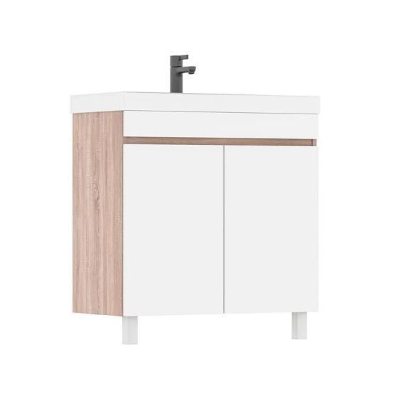 Тумба для ванной Volna Conty 80.2D Белый/дуб сономанапольная (9696) раковина отдельно