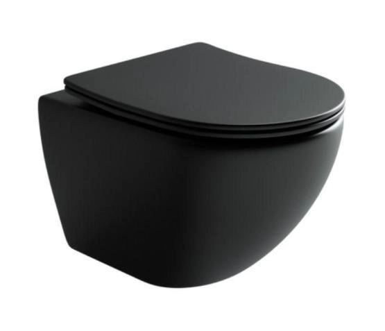 Подвесной унитаз Metropol Rimless черный матовый
