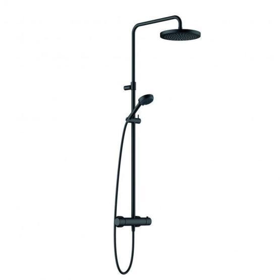 Душевая система KLUDI LOGO DUAL SHOWER SYSTEM 6808239-00 с термостатом черный мат