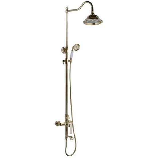 Душевая система RUSH Flores со смесителем для ванны с поворотным изливом, золото (FLG0835-5)