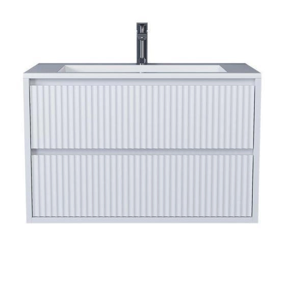 Тумба под раковину для ванной Uperwood Next Premium подвесная, 100 см, белая, 2 ящика