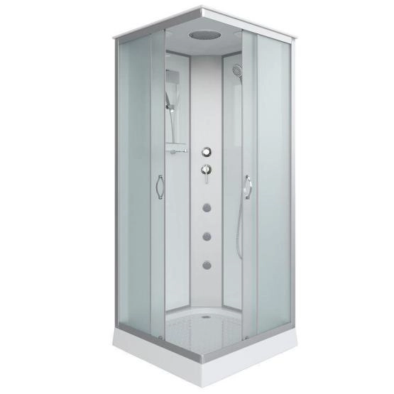 Душевая кабина Niagara NG-1101-14G 900х900х2150 низкий поддон 13см стекло матовое с полкой