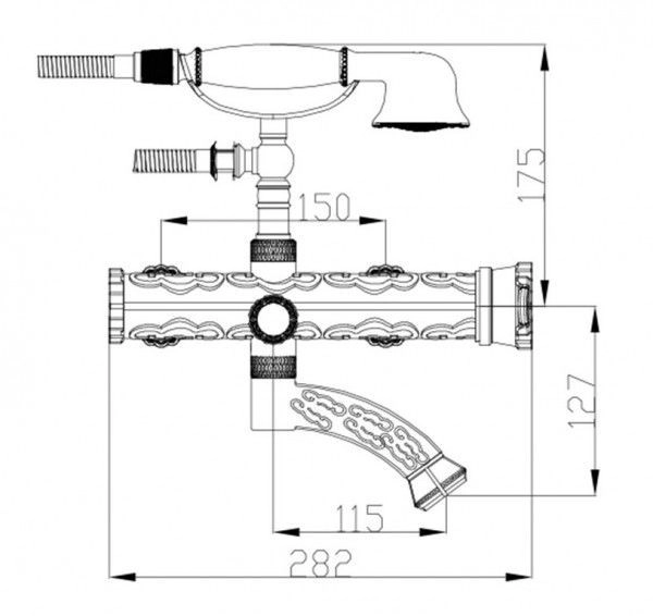Смеситель для ванны  Zorg Antic (A 100W-SL) серебро
