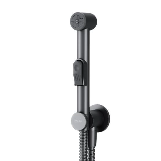 Смеситель, монтируемый в стену с гигиеническим душем AM.PM X-Joy F40H85A22 чёрный