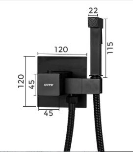 Гигиенический  душ Gappo G7207-60 встраиваемый термостат, чёрный