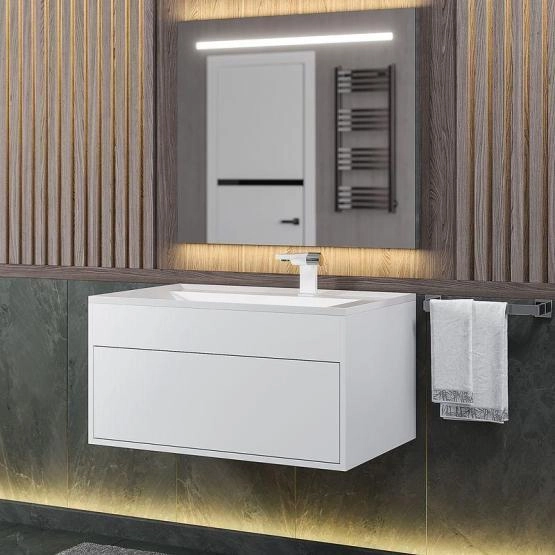 Тумба под раковину для ванной Uperwood Lotus подвесная, 80 см, белая