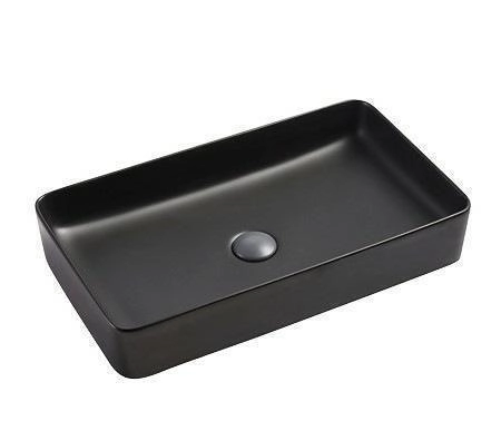 Раковина SantiLine SL-1073MB керамическая, накладная (черная матовая)