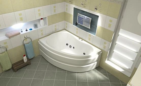 Ванна Bas Алегра 150x90 с гидромассажным оборудованием FLAT левая