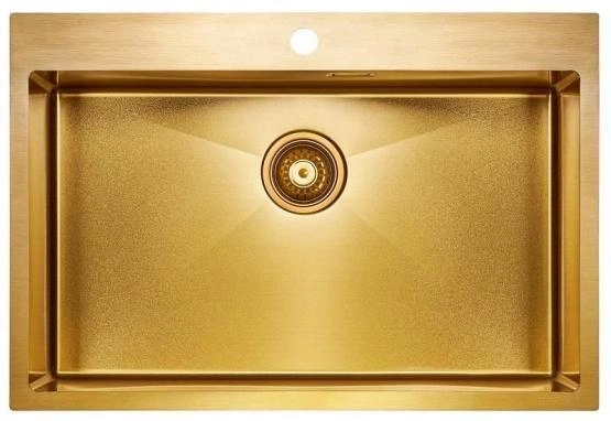 Кухонная мойка Paulmark SAAR PM807551-BG брашированное золото 750х510мм нерж. Сталь
