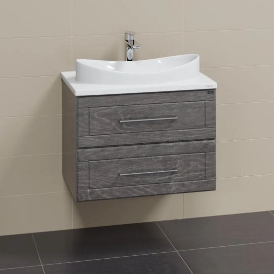 Тумба под раковину СаНта Венера 70  дуб шале графит, подвес. (ум Вега 70 литой мрамор)