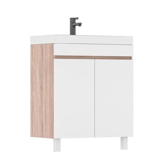 Тумба для ванной Volna Conty 70.2D Белый/дуб сономанапольная (9696) раковина отдельно