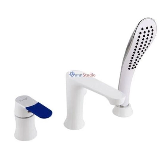 Смеситель на борт ванны Frap F1134 белый хром