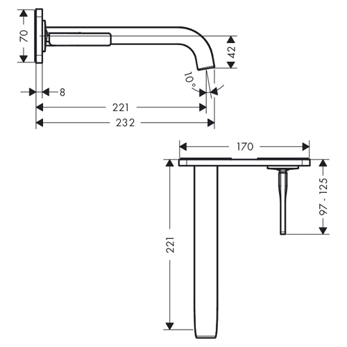 Смеситель для раковины Axor Citterio E 36114000 хром